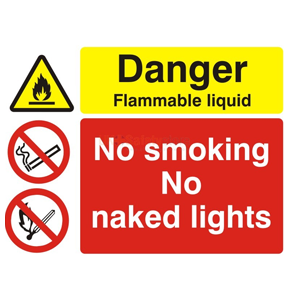 Flammable material sign