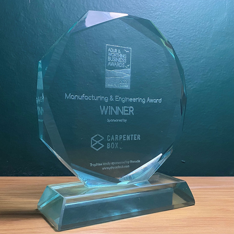 Pyroban® has won the ‘Manufacture and Engineering’ Award in the 2021 Adur and Worthing Business (AWB) Awards in Sussex