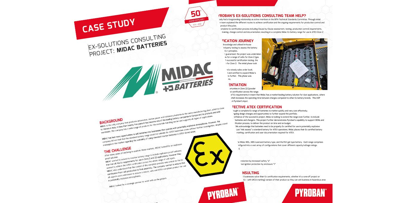 Pyroban MIDAC batteries
